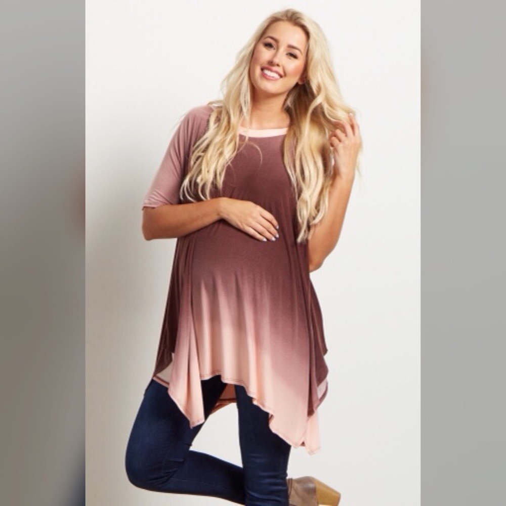 Pink Blush Maternity Asymmetric Top